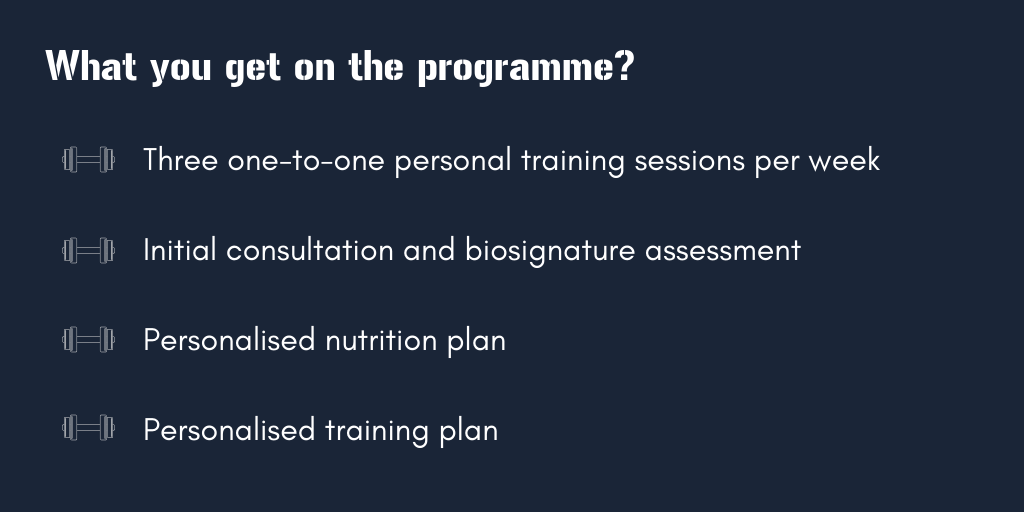 what you get with the personal training programme